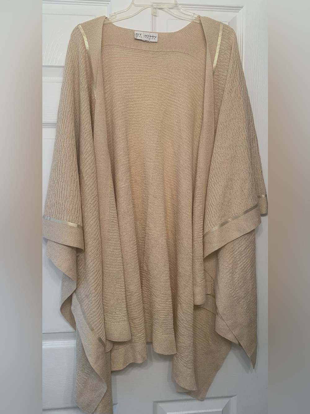 St.John Collection Gold Wool Blend knit Cape